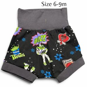 Custom made shorts size 6-9m Bonds buzz fabric- New